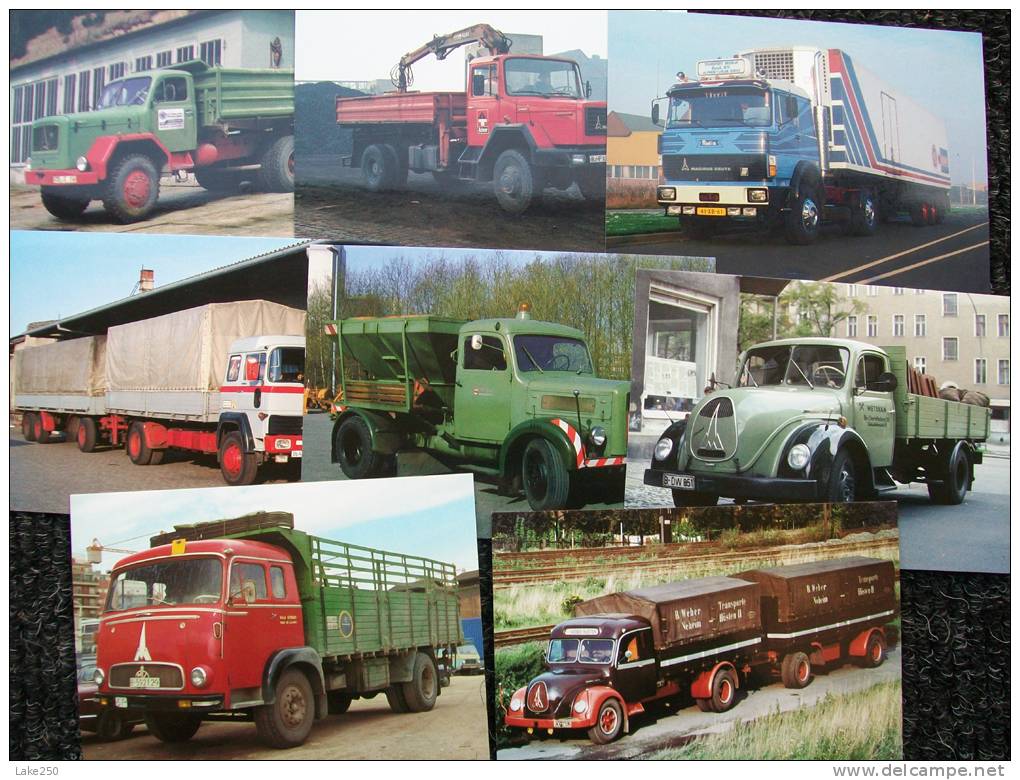 SERIE DA 8 CARTOLINE CAMION  MAGIRUS   Periodo 1951/1982 - Trucks, Vans &  Lorries