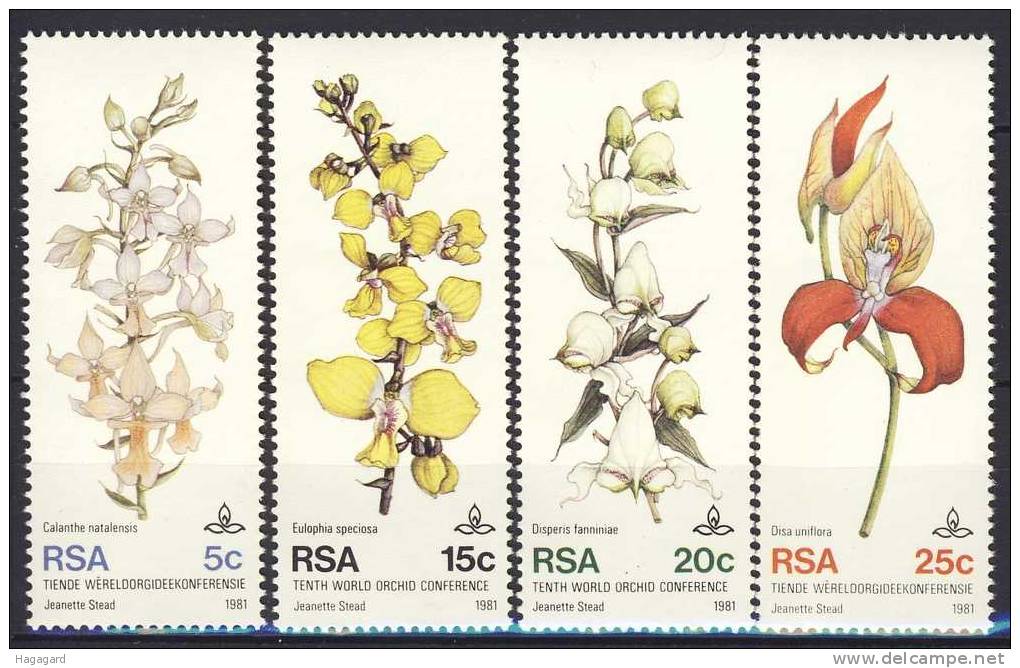 #RSA 1981. Flowers: Orchids. Michel 590-93. MNH(**) - Ungebraucht