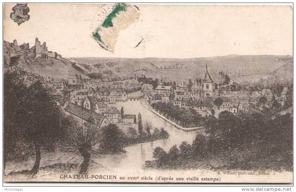 CHATEAU-PORCIEN Au XVIIIe Siècle (d'après Une Vieille Estampe) - Chateau Porcien