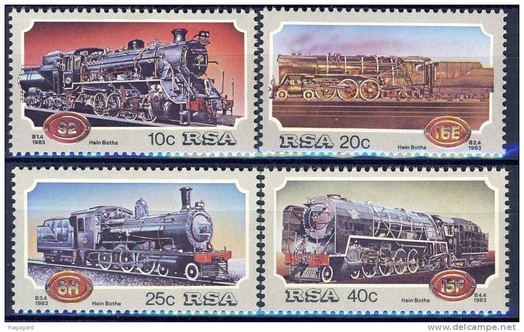 #RSA 1983. Steam Locomotives. Michel 630-33. MNH(**) - Unused Stamps