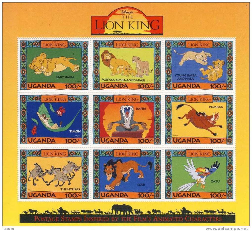 Ouganda Bloc 1994. ~ BF 209** - Le Roi Lion  -  W. Disney - Uganda (1962-...)