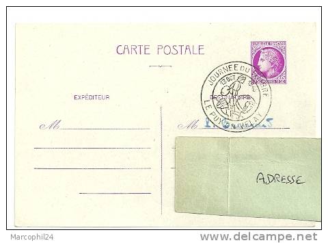 CHEVAL + POSTE ANCIENNE = 43 LE PUY En VELAY 1945 = CACHET JOURNÉE Du TIMBRE Illustré D´un Cavalier / - Chevaux