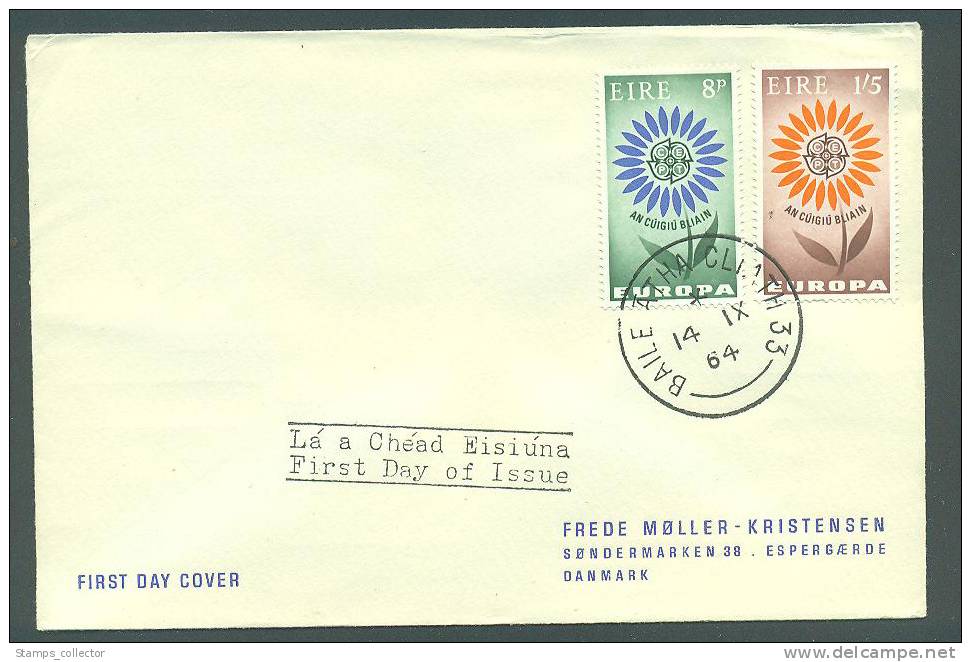 IRELAND. FDC. CEPT 1964 Send To Denmark - FDC