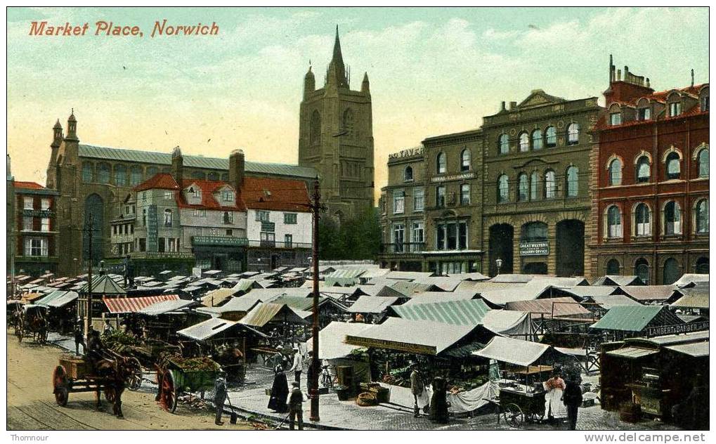NORWICH  -  Market Place  - TRES BELLE CARTE ANIMEE- - Norwich