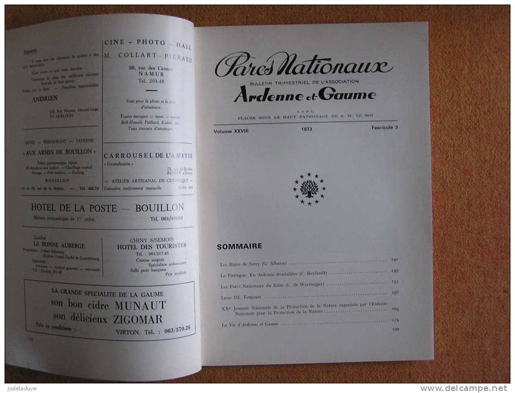 ARDENNE ET GAUME Revue  Parcs Nationaux N° 3 Année 1971 Forêt De Chiny Son Histoire Ses Usages Ses Partages 3 ème Partie - Belgique