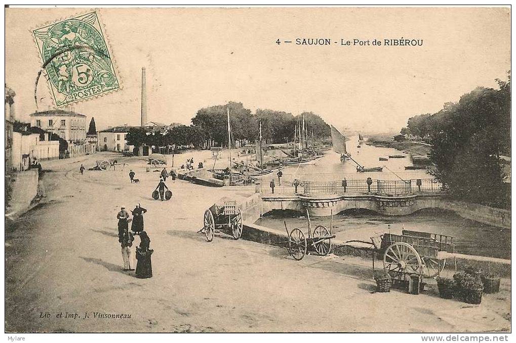 Cpa Saujon Port De Ribérou - Saujon