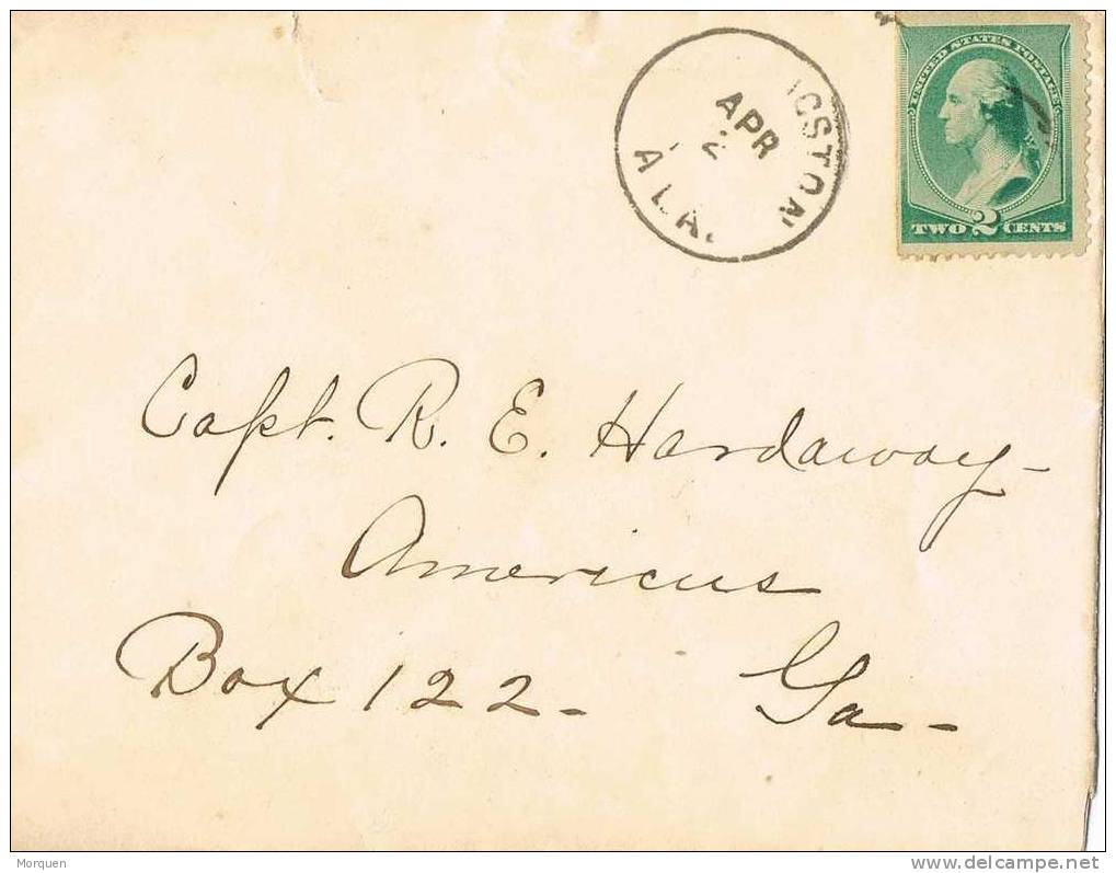 0993. Carta FRANCISTON (Alabama) 1890.  Fancy Cancel - Cartas & Documentos