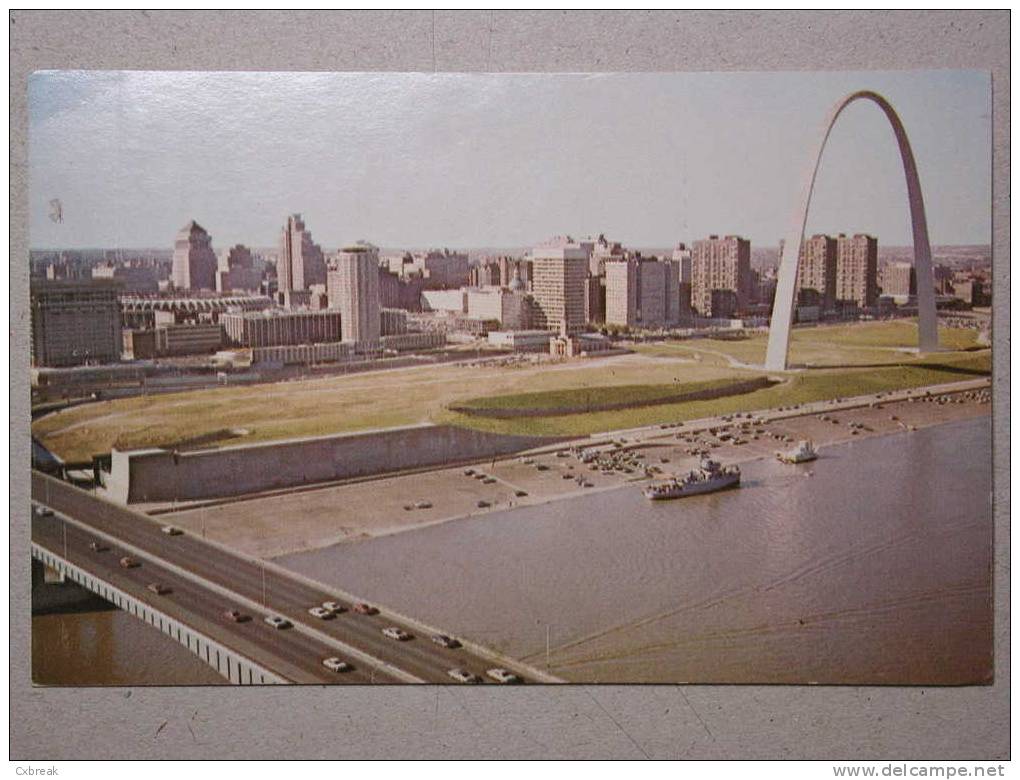 Poplar St. Bridge, Aerial Skyline, Brücke Bridge Pont - St Louis – Missouri