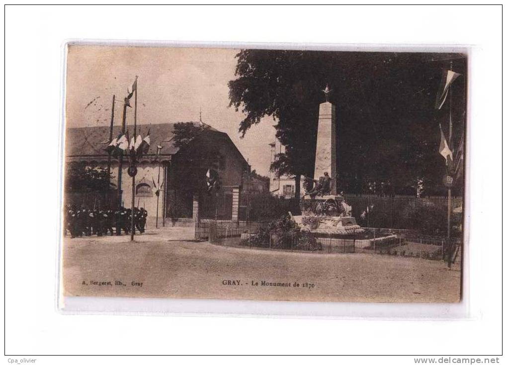 70 GRAY Monument Aux Morts, Guerre 1870, Ed Bergeret, 191? - Gray