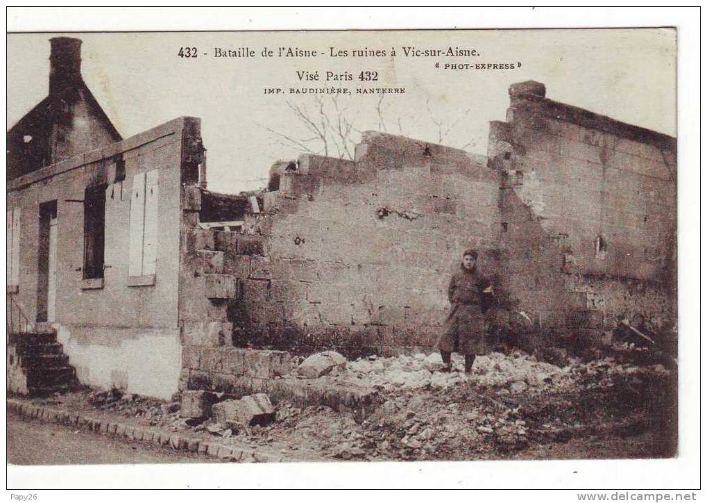 Cpa Vic Sur Aisne  Les Ruines - Vic Sur Aisne