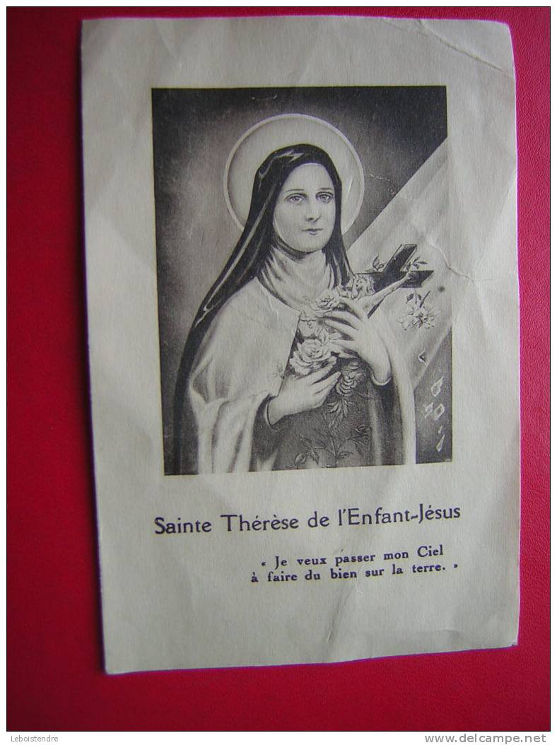 IMAGE PIEUSE -SAINTE THERESE DE L'ENFANT-JESUS -3 PHOTOS RECTO / VERSO-EN ETAT MOYEN ,NOMBREUX PLIS - Images Religieuses