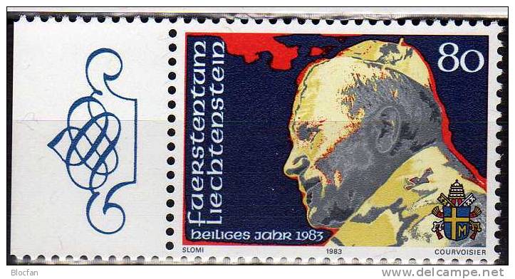 Johannes Paul II. Heiliger Vater In Rom 1983 Liechtenstein 830 Plus 8-Kleinbogen ** 17€ Papst M/s Sheetlet Bf Fürstentum - Blocks & Sheetlets & Panes
