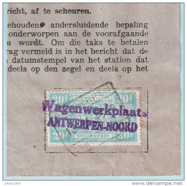 Spoorwegfragment, Afst. WAGENWERKPLAATS ANTWERPEN-NOORD 13/05/1946 - Other & Unclassified