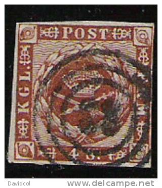 M809.-. DENMARK / DINAMARCA .-. 1854 .-. SCOTT  #: 4 .-.  USED .-. - Used Stamps