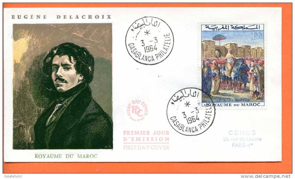 Maroc,Marruecos,Morocco,  FDC  1964 ; "Delacroix" - Marocco (1956-...)