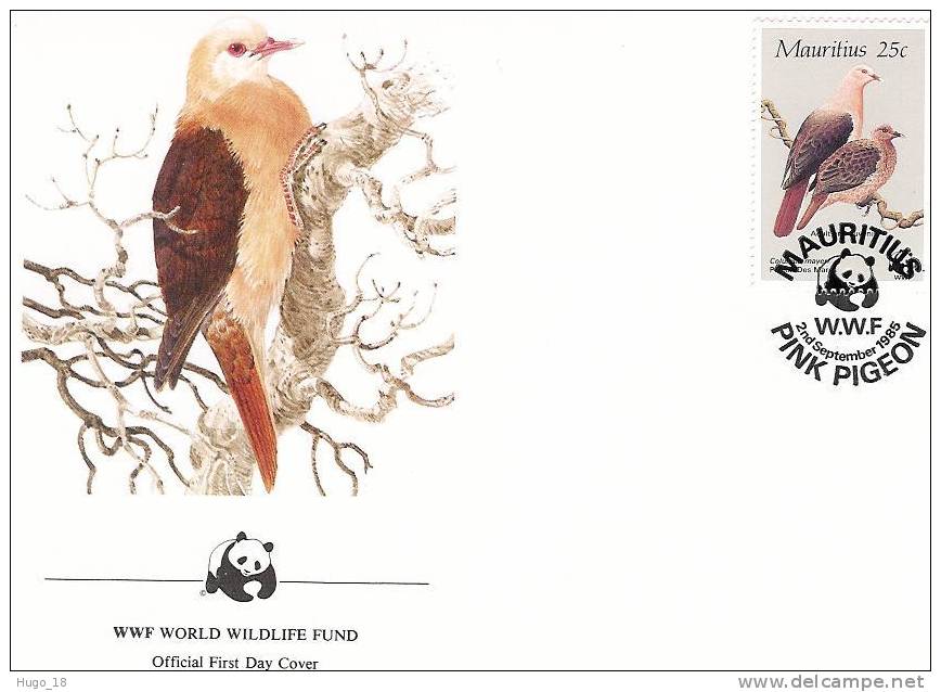 Mauritius FDC 1985:  Wwf  Pigeon 25 C - Maurice (1968-...)