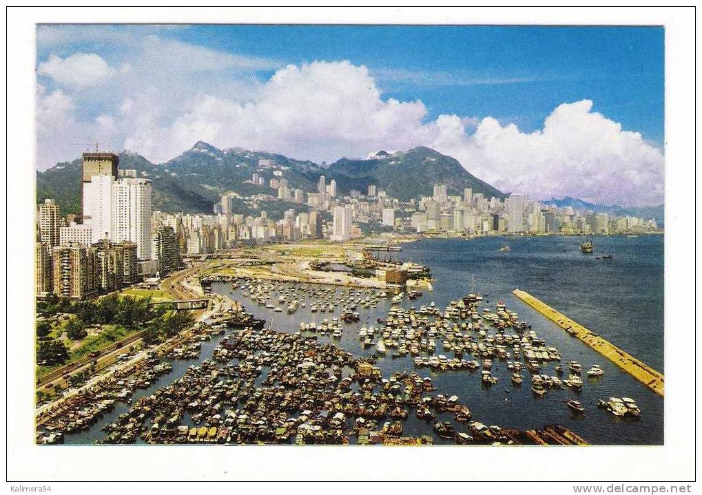 POST  CARD  FROM  HONG  KONG  /  VICTORIA  LOOKING  DOWN  FROM  EAST  DISTRICT  /  Edit.  GPO  N° 11 - Chine (Hong Kong)