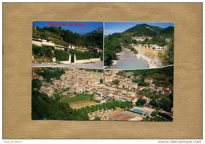 Châtillon En Diois (et Environs) - 7 Cartes  - Multivue, Place Du Reviron, Cascade De L'Adoux... - Châtillon-en-Diois