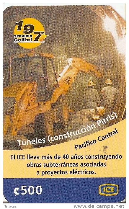 TARJETA DE COSTA RICA TUNELES CONSTRUCCION PIRRIS C500 - Costa Rica