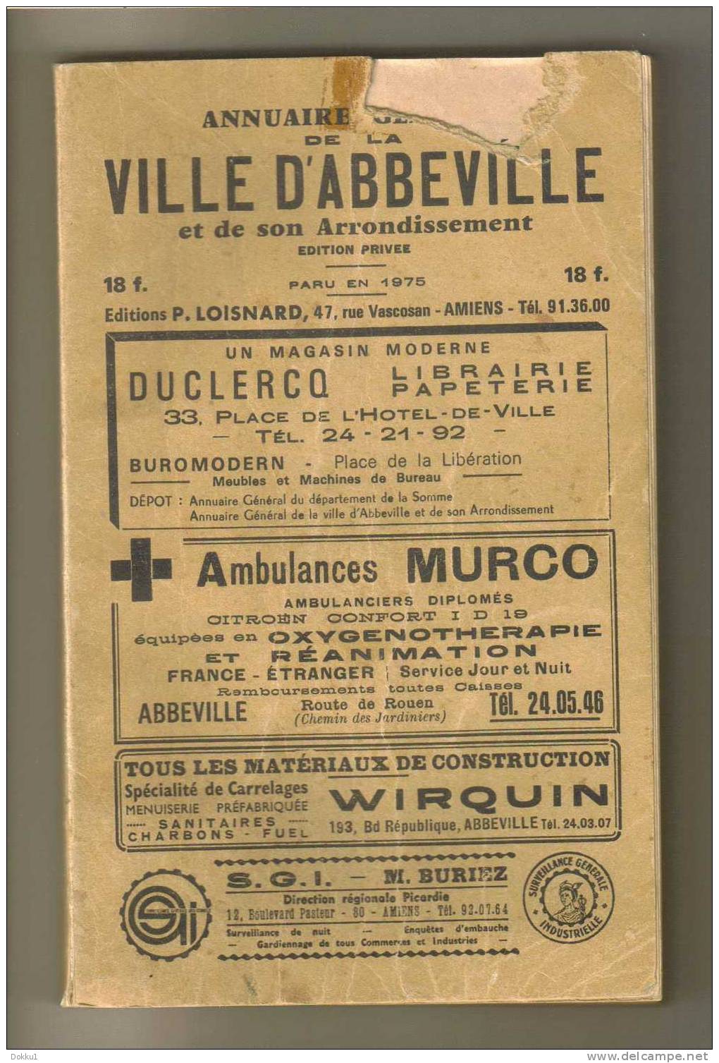 Annuaire Général De La Ville D'Abbeville Et De Son Arrondissement - Annuaire Privé - Paul Loisnard - Annuaires Téléphoniques