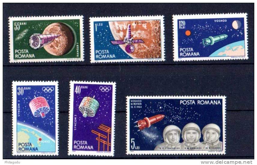 Roumanie 1965, La Navigation Spatiale, N° 2092 / 97**, Cote 7 €, - Europa