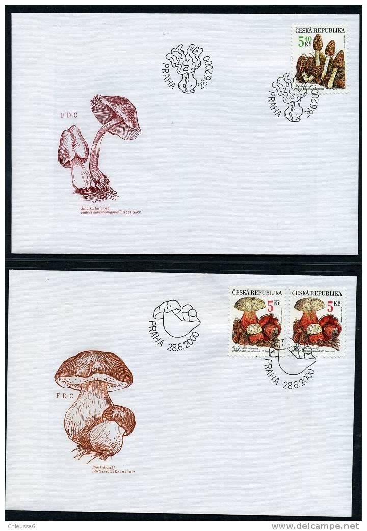 Rep. Tchèque Ob . N ° 241 à 244 Sur 4 Enveloppes 1er Jour - Champignons Rares ( 1 P29/30) - Used Stamps