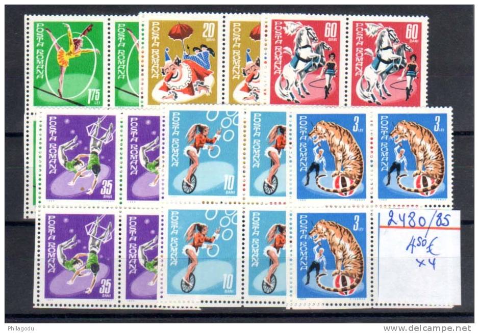 Roumanie  1969, Le Cirque  CIRCUS, N° 2480 / 85**, Cote 18 € - Unused Stamps