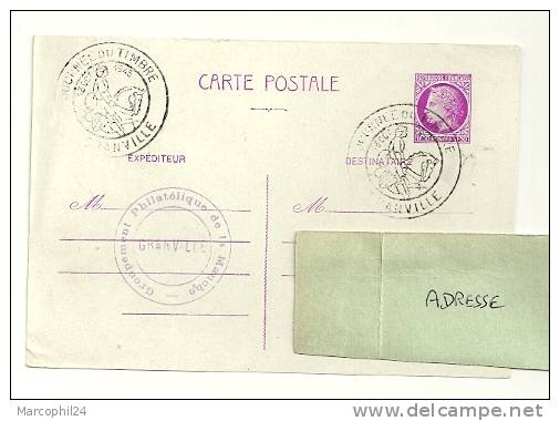 CHEVAL + POSTE ANCIENNE = 50 GRANVILLE 1945 = CACHET JOURNÉE Du TIMBRE Illustré D´un Cavalier / - Chevaux