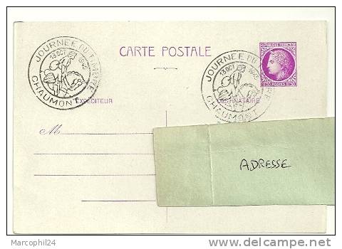 CHEVAL + POSTE ANCIENNE = 52 CHAUMONT 1945 = CACHET JOURNÉE Du TIMBRE Illustré D´un Cavalier / - Chevaux