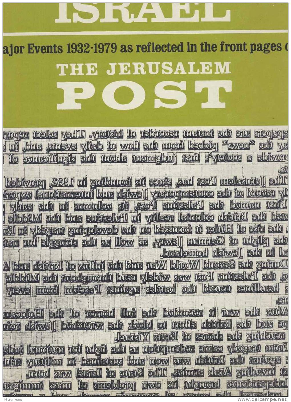 Front Page Israel - Major Events 1932-1979 As Reflected In The Front Pages Of The Jerusalem Post - Nahost