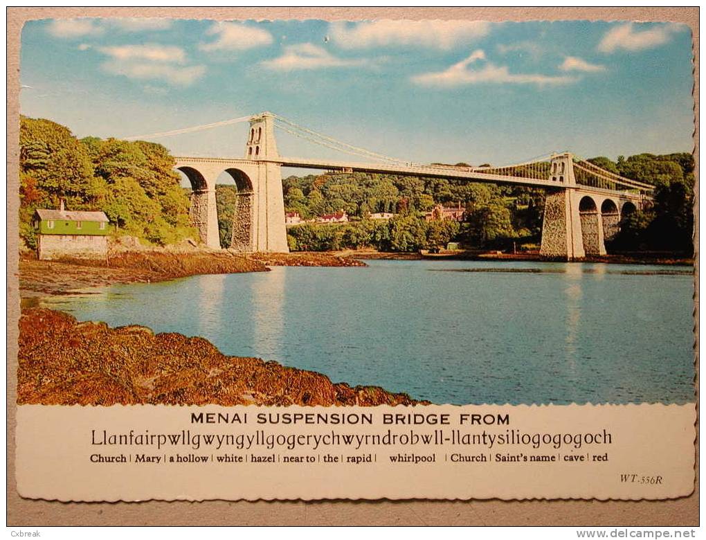 Menai Suspension Bridge, Brücke Bridge Pont - Anglesey