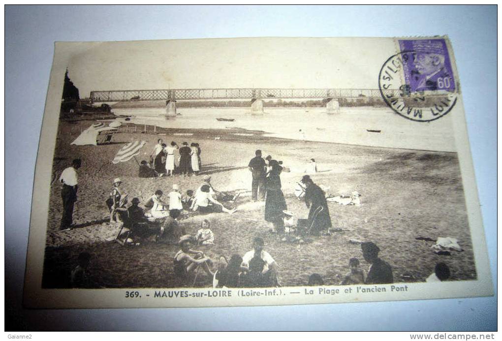 369-La Plage Et L'ancien Pont Très Animée (Mauves) - Mauves-sur-Loire