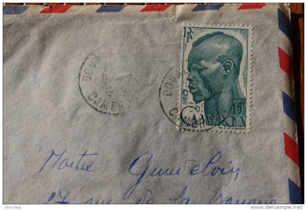 LETTRE: AFRIQUE OCCIDENTALE FRANCAISE A.O.F. DOUALA >CAMEROUN  1956 :EX COLONIE FRANCAISE  FLERS FRANCE P/AVION AIR MAIL - Covers & Documents