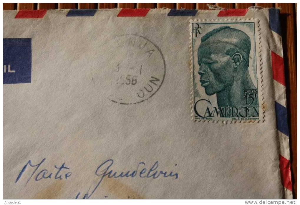 LETTRE : AFRIQUE OCCIDENTALE FRANCAISE A.O.F. > MBANGA  >CAMEROUN  1955 TIMBRE SEUL S LETTRE:EX COLONIE FRANCAISE >FLERS - Lettres & Documents