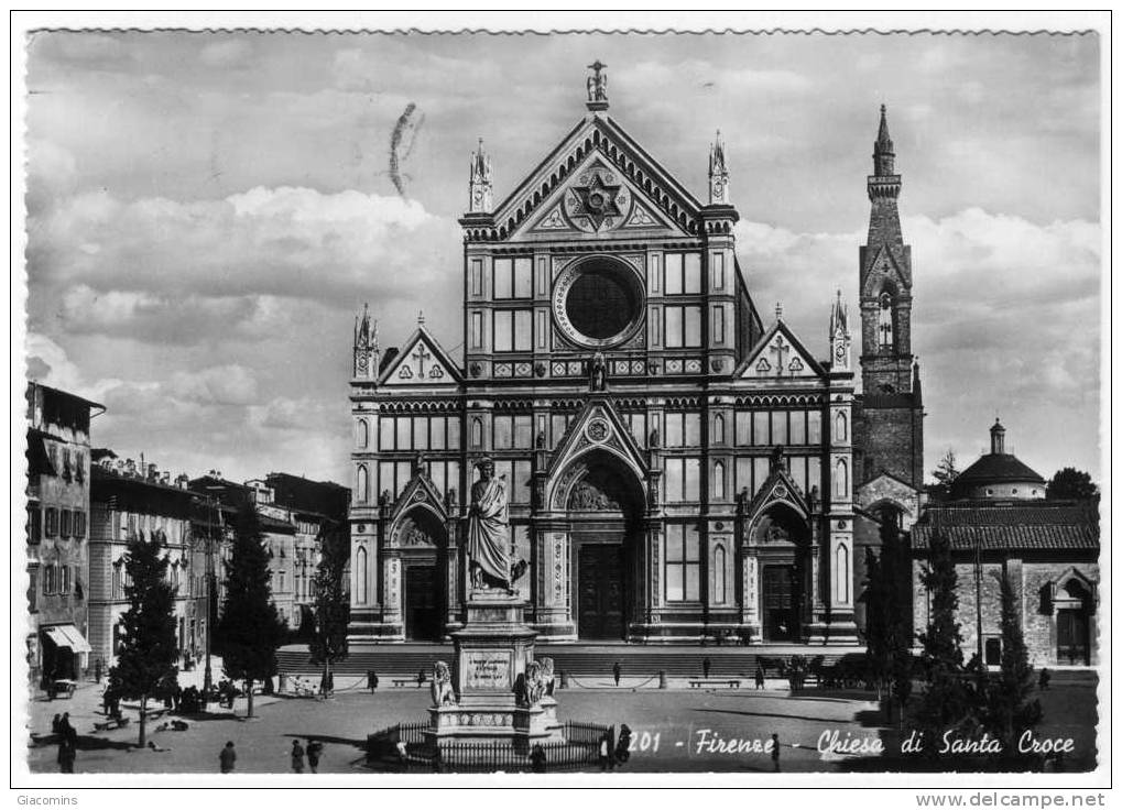 Firenze-Chiesa Di Santa Croce-viaggiata-con Annullo A Targhetta Sul Retro - Firenze