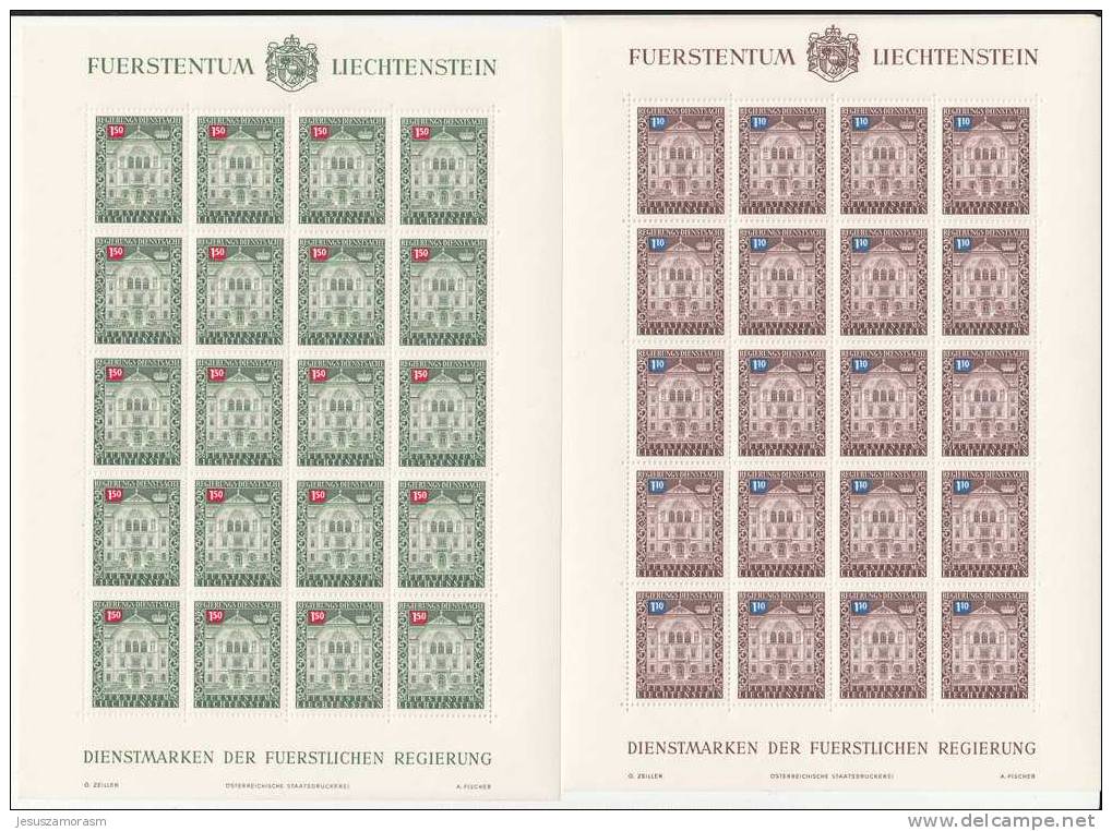 Liechtenstein Nº Servicio 57 Al 68 En Minipliego - Dienstmarken