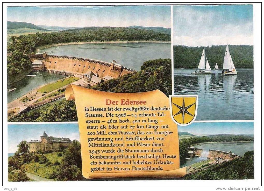 Deutschland - Edersee Mit Sperrmauer -  Chronik - Chronikkarte - Wappen - Edersee (Waldeck)