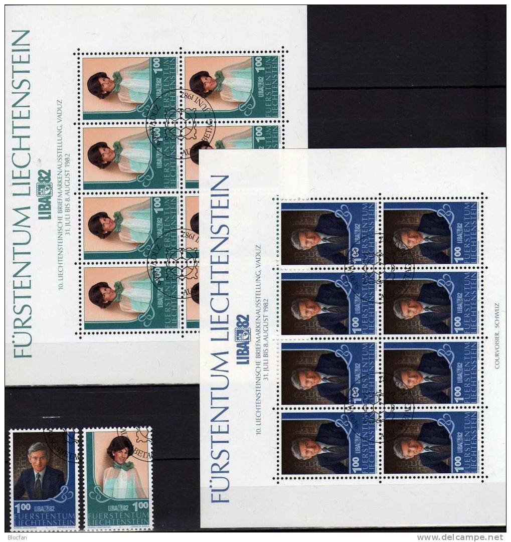 Ausstellung LIBA 1982 Liechtenstein 797/8 Plus Kleinbogen O 24€ Erb-Prinz Adam Prinzessin Marie Sheetlet From Fürstentum - Used Stamps