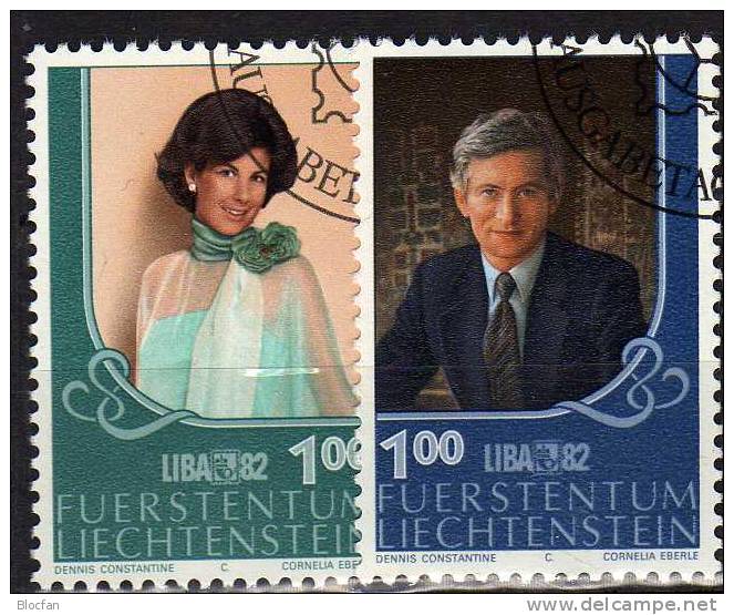 Ausstellung LIBA 1982 Liechtenstein 797/8 Plus Kleinbogen O 24€ Erb-Prinz Adam Prinzessin Marie Sheetlet From Fürstentum - Used Stamps