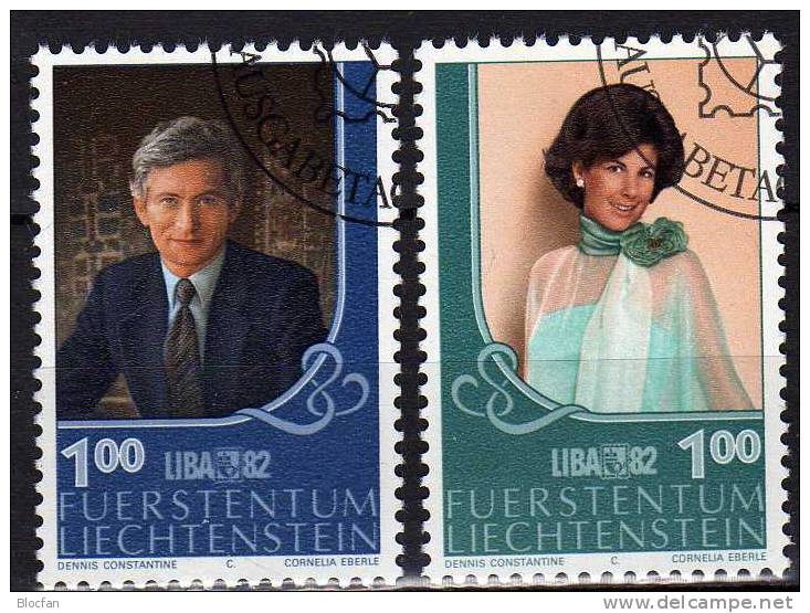 Ausstellung LIBA 1982 Liechtenstein 797/8 Plus Kleinbogen O 24€ Erb-Prinz Adam Prinzessin Marie Sheetlet From Fürstentum - Used Stamps