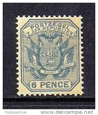 ZUID AFRIKAANSE REPUBLIEK 1895 Mint Hinged Stamp(s) 6d Pale Dull Blue Saccnr. 215 - Transvaal (1870-1909)