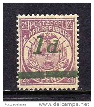 ZUID AFRIKAANSE REPUBLIEK 1895  Mint Hinged Stamp(s) 1d Green On 2 1/2 D Square Dot Saccnr. 220a - Transvaal (1870-1909)