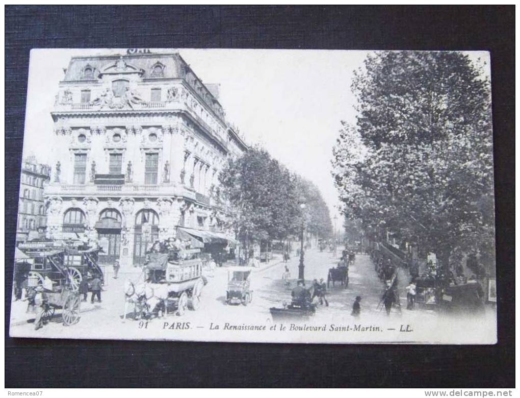 PARIS - La Renaissance - Boulevard Saint-Martin - Au Dos, Pub Pour "l'Arôme Maggi" - Animée - Non Voyagée - Arrondissement: 10