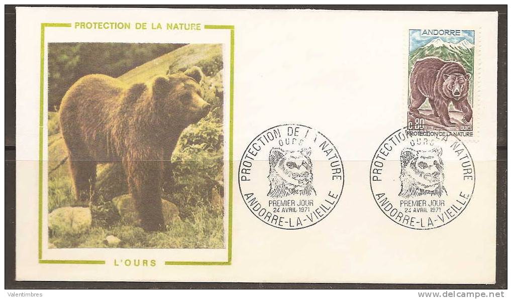 Andorre  FDC Ours Oso Bear Bar210 - Bären