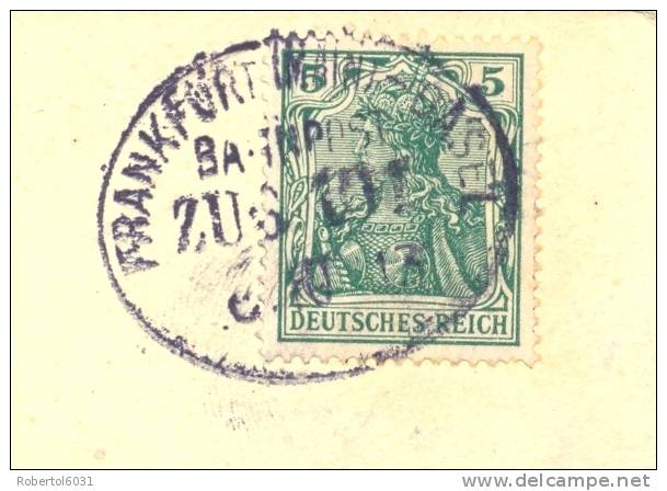 Germany 1913 Commercial Postcard Karlsruhe Wein's Wholesale With TPO Cancel Frankfürt-Basel - Vinos Y Alcoholes