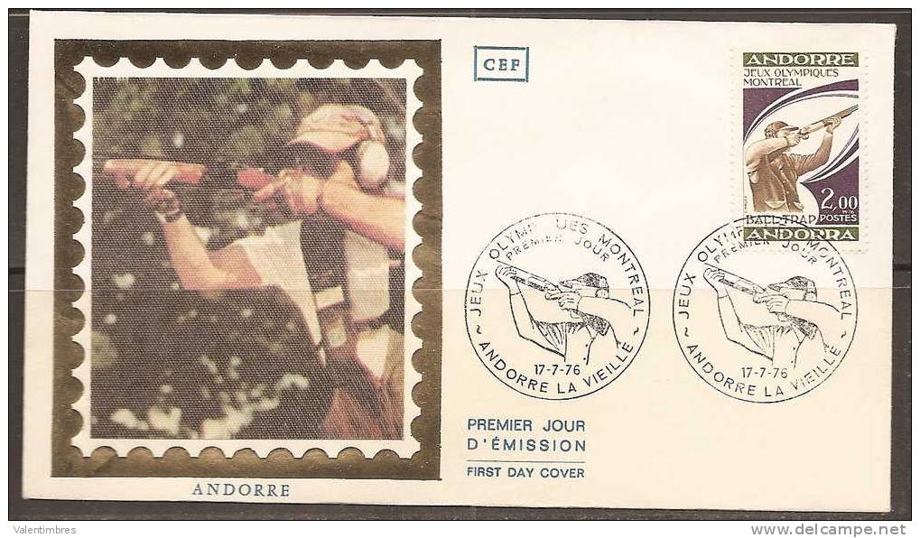 Andorre  FDC  JO 1976 Montréal Ball Trap Tir Carabine  YT 256 - Tir (Armes)