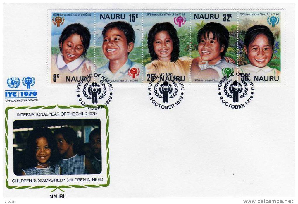 UNO Jahr Des Kindes 1979 Kinder-Gesichter Nauru-Insel 198/2 Auf FDC 4€ Junges Mädchen UNICEF Cover From Oceanien - Nauru