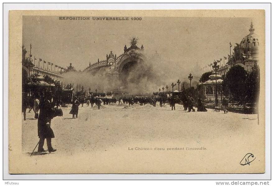 75*PARIS-Exposition Universelle 1900-Le Ch?au D'Eau Pendant L'Incendie - Expositions