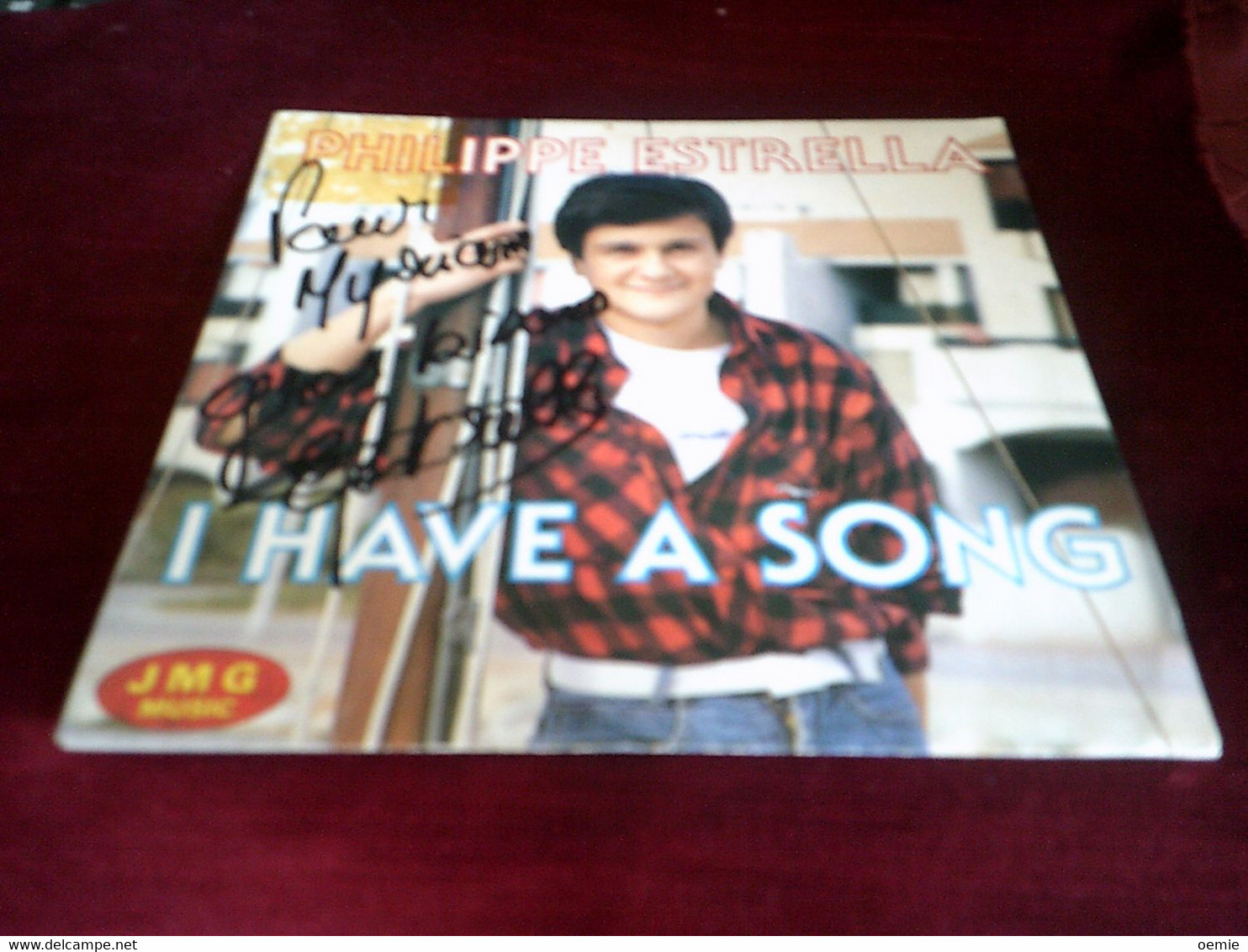 PHILIPPE  ESTRELLA  °  AUTOGRAPHE SUR VINYLE 45 TOURS  °  I HAVE A SONG - Autographes