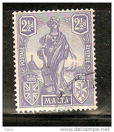 MA126 - MALTA - : Unificato N. 90 - Usato - Allegorie - Malta